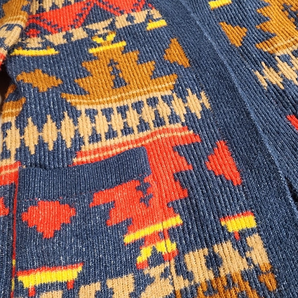🌟Lucky Brand Southwestern Aztec Cardigan Sweater Blue Multicolor boho western - Picture 9 of 10